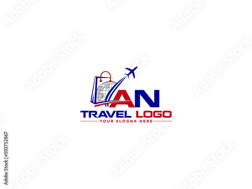 Colorful AN Logo Icon, Letter An na Logo Image Vector For Travel Agency