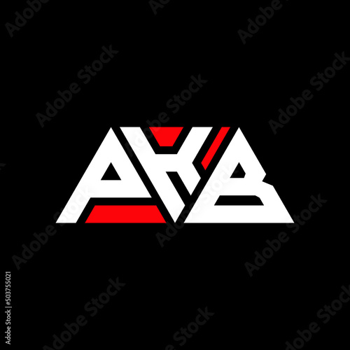 PKB triangle letter logo design with triangle shape. PKB triangle logo design monogram. PKB triangle vector logo template with red color. PKB triangular logo Simple, Elegant, and Luxurious Logo...