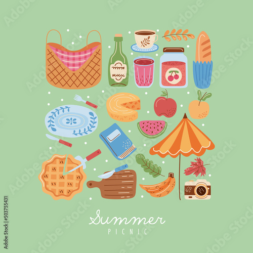 summer picnic lettering