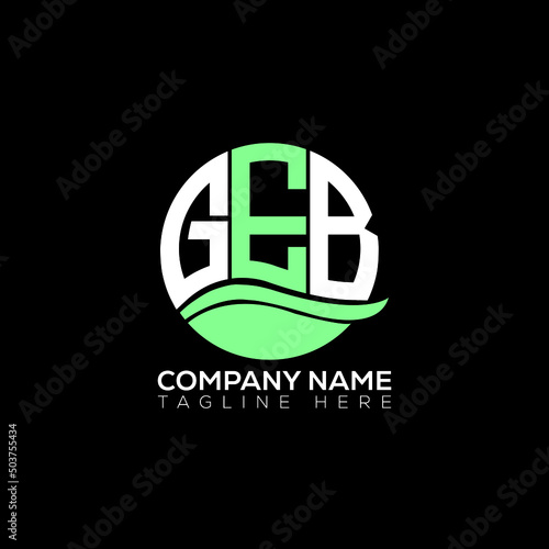 GEB logo monogram isolated on circle element design template, GEB letter logo design on black background. GEB creative initials letter logo concept.  GEB letter design.