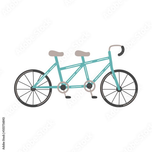 blue tandem bicycle