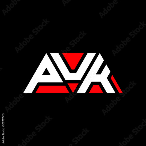 PUK triangle letter logo design with triangle shape. PUK triangle logo design monogram. PUK triangle vector logo template with red color. PUK triangular logo Simple, Elegant, and Luxurious Logo...