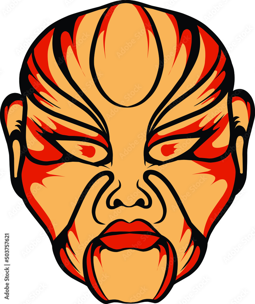 vector Japanese kabuki masks that are good for use for large events and branding stickers and others vector Japanese kabuki masks that are good for use for large events and branding stickers and others