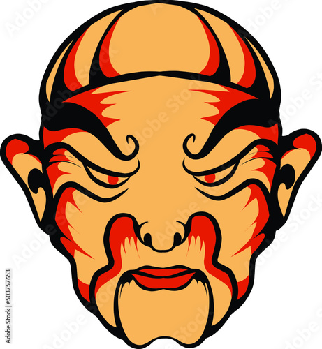 vector Japanese kabuki masks that are good for use for large events and branding stickers and others