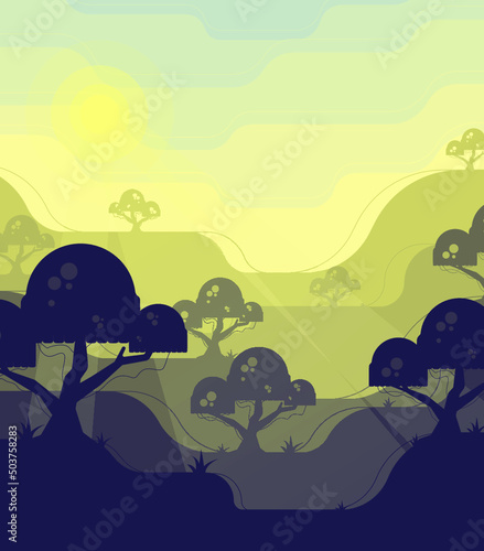 landscape with trees and mountains © Lukman