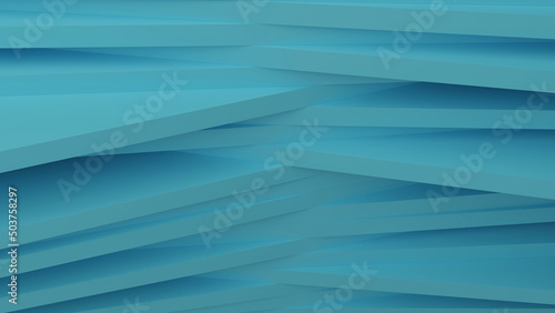 Blue wooden plate stack (3D Rendering)