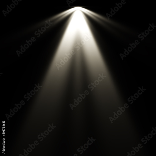 Spotlight Overlays. Spotlight isolated on black background. Stage spotlight. Show stage light effect, bright lighted concert scene for theater gallery disco club. realistic vivid spotlight overlays.