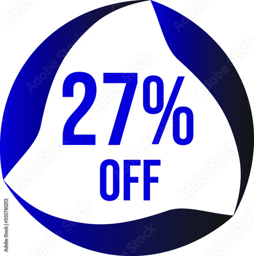 27 percent off vector violet blue circle format.