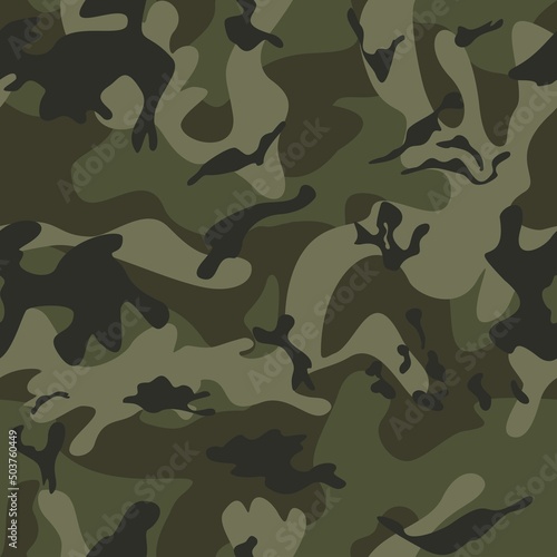Army pattern camouflage vector wallpaper, seamless modern texture on clothes print. fabrics. Background disguise.