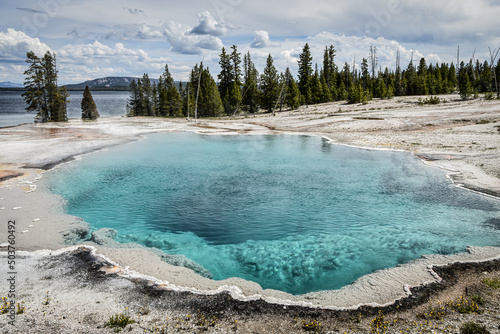 Yellowstone's vivid blue abyss pool  photo