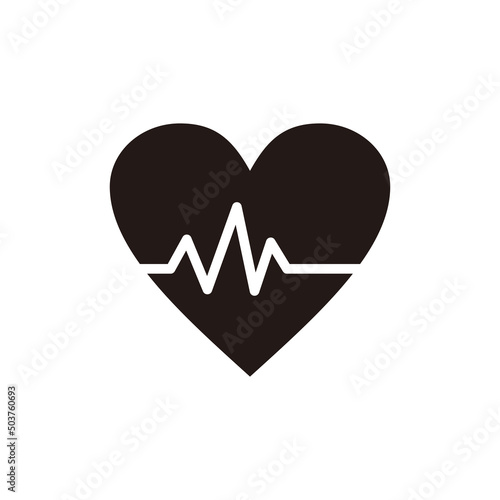 Hearth beat line icon, health medical heartbeat symbol isolated on white background