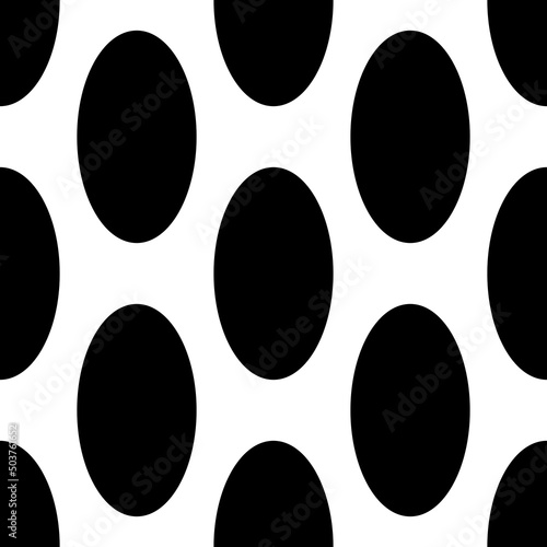 oval seamless pattern vector. fabric texture, interior decor. geometric pattern - textile. isolate black and white