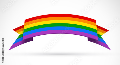 Gay pride banner with rainbow colored flag for Pride Month