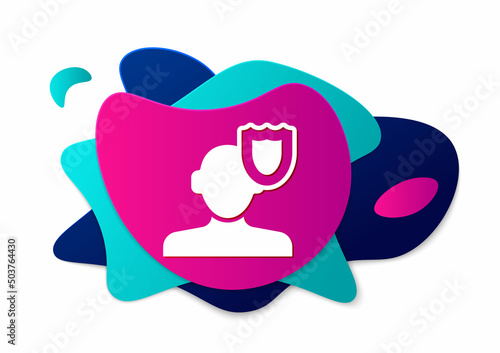 Color Psychology icon isolated on white background. Psi symbol. Mental health concept, psychoanalysis analysis and psychotherapy. Abstract banner with liquid shapes. Vector