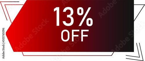 13 percent off with red vector off  format