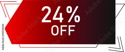 24 percent off with red vector off  format