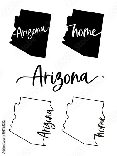 Stylized map of the U.S. state of Arizona vector illustration