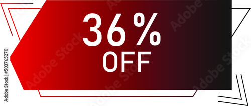 36 percent off with red vector off  format