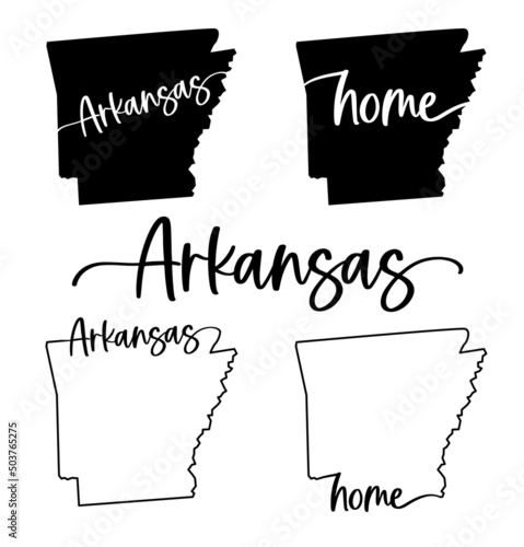 Stylized map of the U.S. state of Arkansas vector illustration