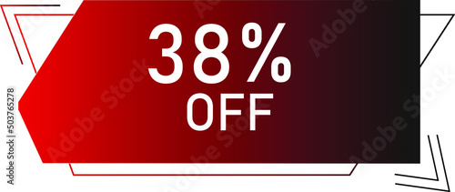 38 percent off with red vector off  format.