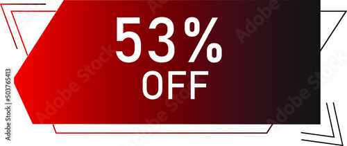 53 percent off with red vector off circle format.