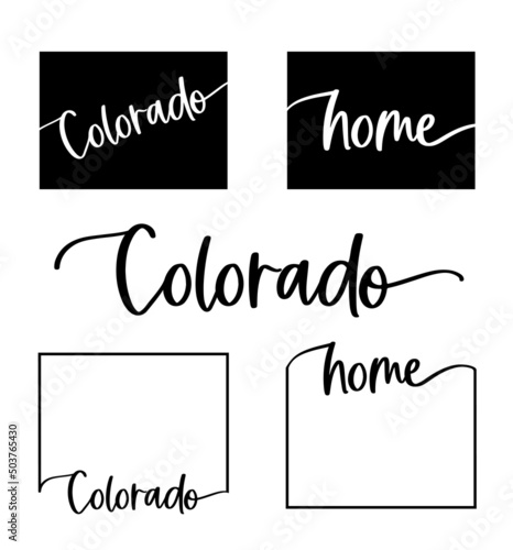 Stylized map of the U.S. state of Colorado vector illustration