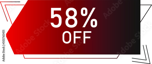 58 percent off with red vector off circle format