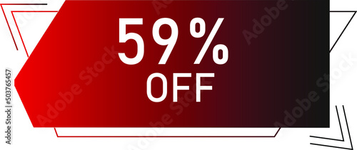 59 percent off with red vector off circle format