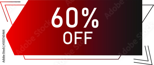 60 percent off with red vector off circle format