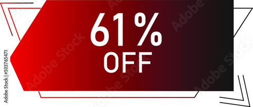 61 percent off with red vector off circle format
