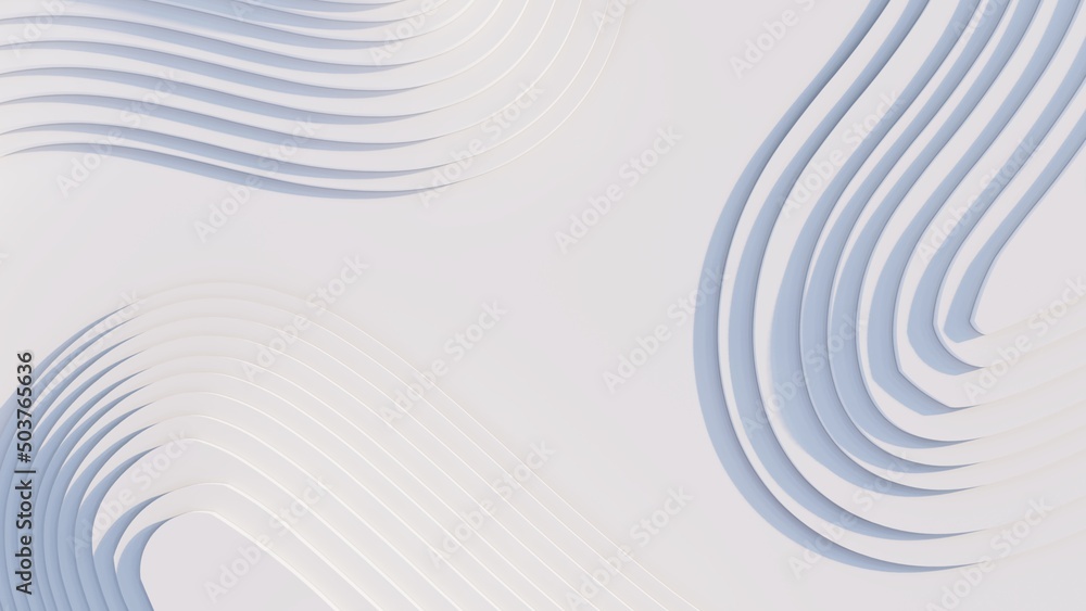 Fototapeta premium Abstract white background curved pattern in design 3d render