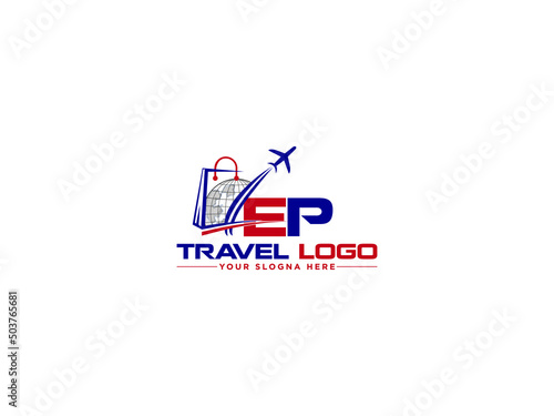 Creative EP Logo Design, Letter Ep pe Logo Icon Vector Stock For Travel