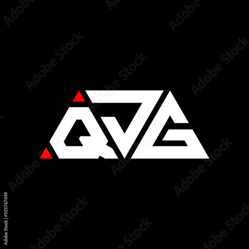 QJG triangle letter logo design with triangle shape. QJG triangle logo design monogram. QJG triangle vector logo template with red color. QJG triangular logo Simple, Elegant, and Luxurious Logo... photo