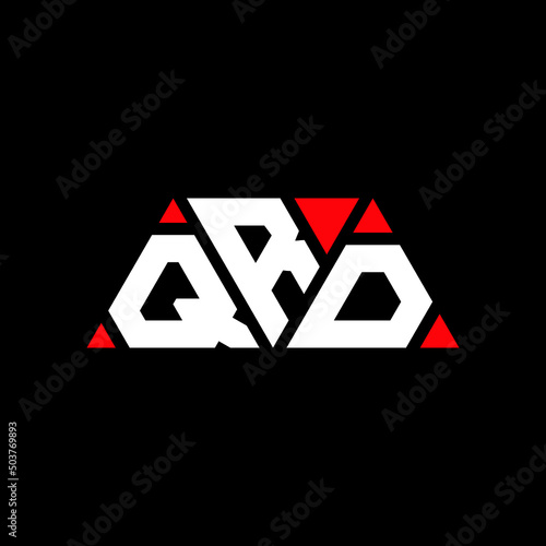 QRD triangle letter logo design with triangle shape. QRD triangle logo design monogram. QRD triangle vector logo template with red color. QRD triangular logo Simple, Elegant, and Luxurious Logo... photo