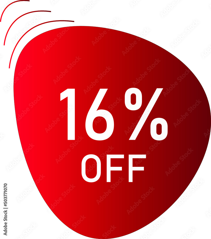16 percent off with red vector off circle format 16 percent off with red vector off circle format