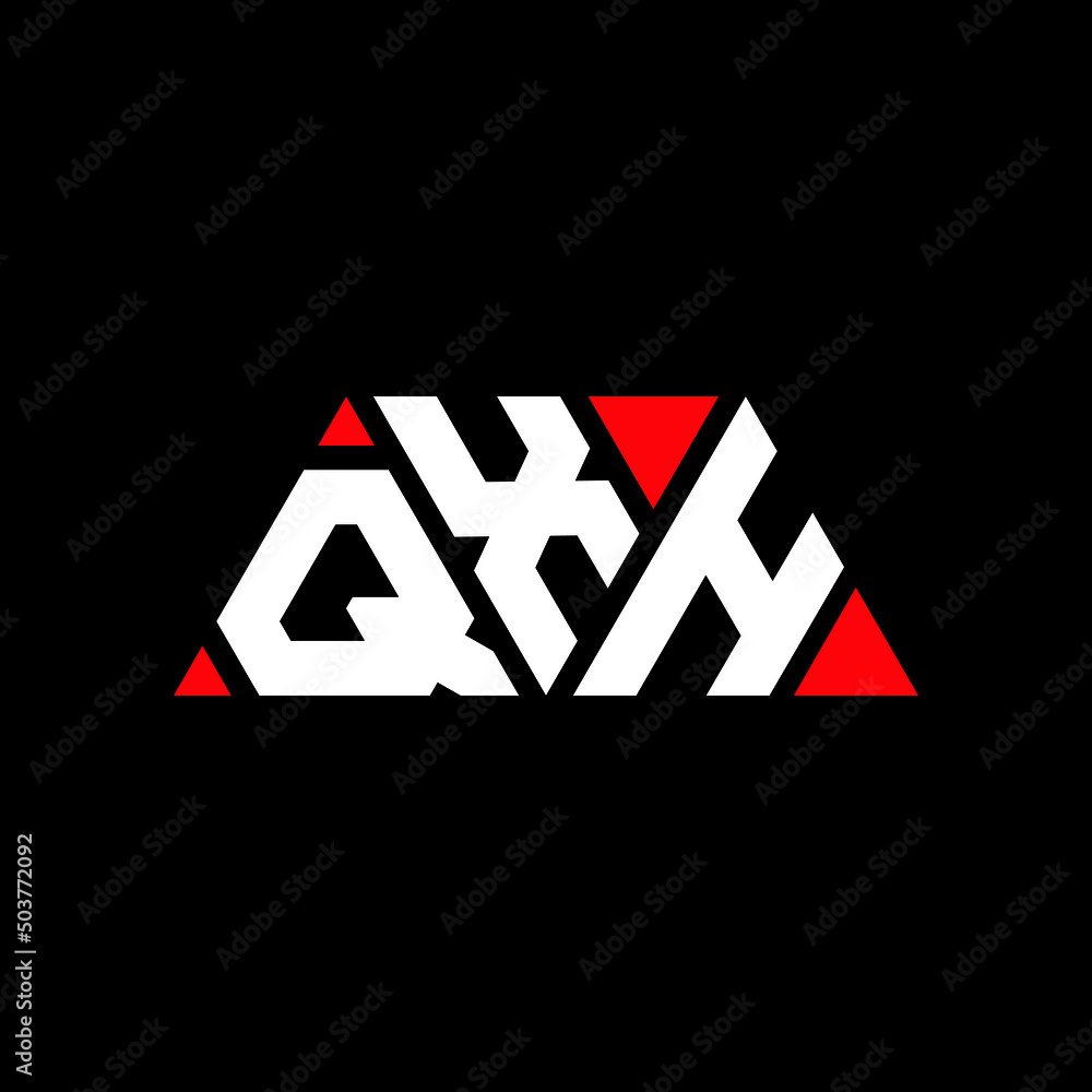 QXH triangle letter logo design with triangle shape. QXH triangle logo design monogram. QXH triangle vector logo template with red color. QXH triangular logo Simple, Elegant, and Luxurious Logo...