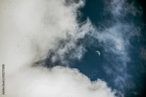 moon in time lapse clouds