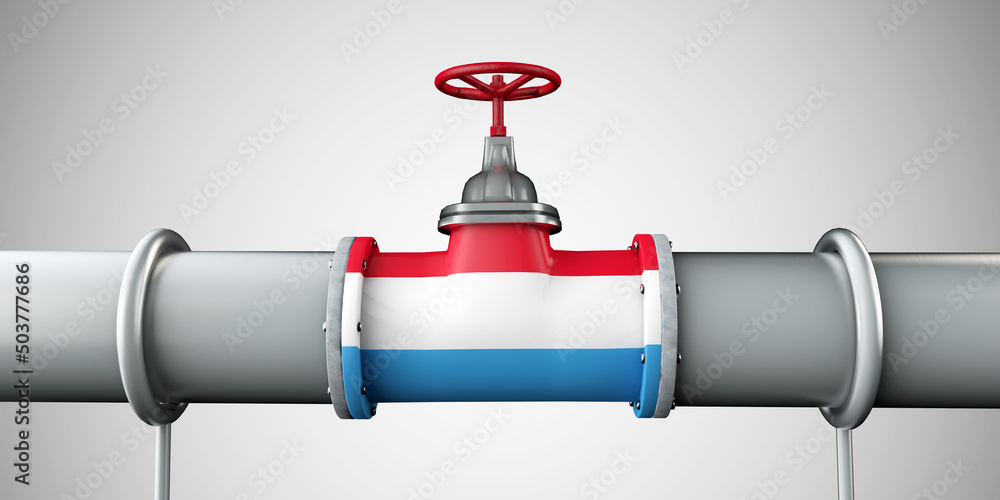 Luxembourg oil and gas fuel pipeline. Oil industry concept. 3D Rendering Luxembourg oil and gas fuel pipeline. Oil industry concept. 3D Rendering