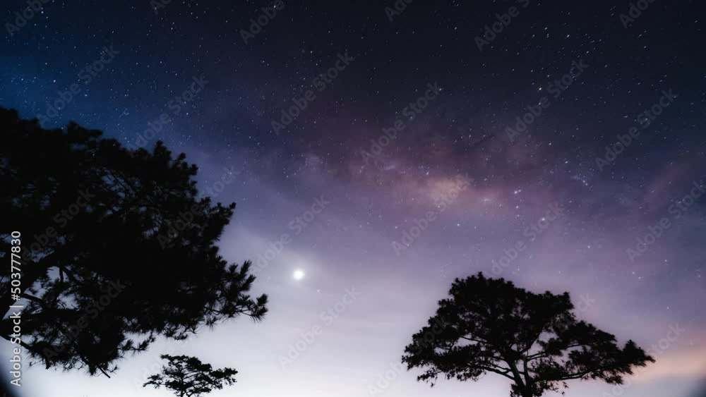 TImelapse of night sky with milky way TImelapse of night sky with milky way