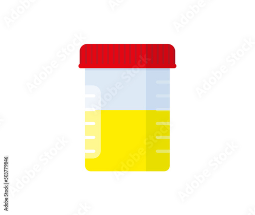 Medical analysis laboratory test urine stool and blood in plastic jars. Vector illustration in flat style