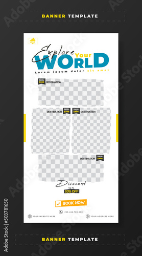 Explore your world banner promotion template