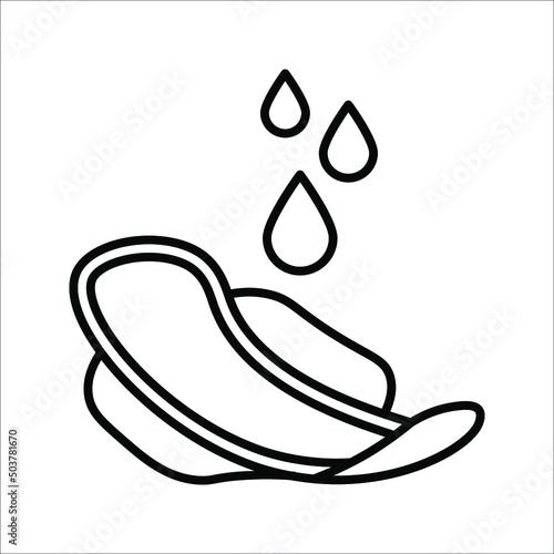 Sanitary napkin icon. Sanitary pad vector icon. Woman sanitary napkin. vector illustration on white background photo