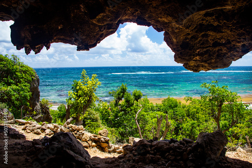 Two foot bay cave and historic outpost, Barbuda, caribbean