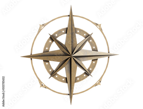 Navigation Compass, 3D render on white