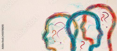 Photography Psychology Relationship. Watercolor concept banner