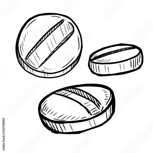 Set of pills vector illustration on white background