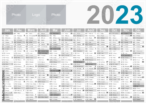 Calendrier 2023 Format A3 - pour entreprise avec logo sur 12 mois - multicaque - modifiable