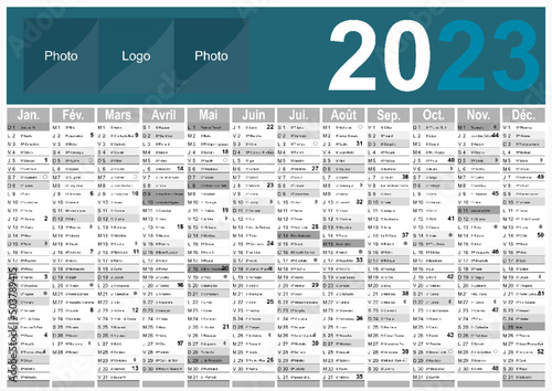Calendrier 2023 Format A3 - pour entreprise avec logo sur 12 mois - multicaque - modifiable