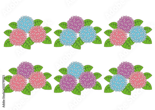 紫陽花_セット3_主線あり
