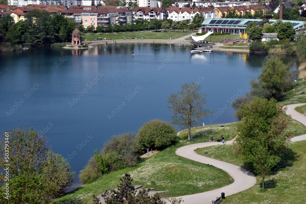 Fototapeta premium Blick auf den Seepark in Freiburg